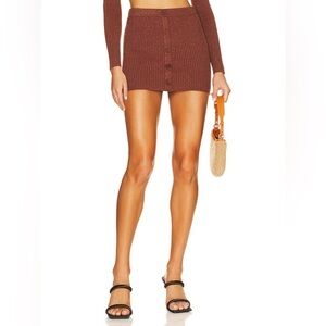 NWT Revolve x Camila Coelho Alena Metallic Mini Skirt Brown Size Small